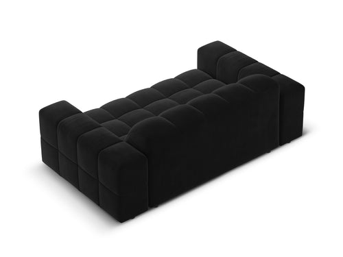Cosmopolitan Design Bank Chicago 2-zits, flueel zwart - 102x178x78cm