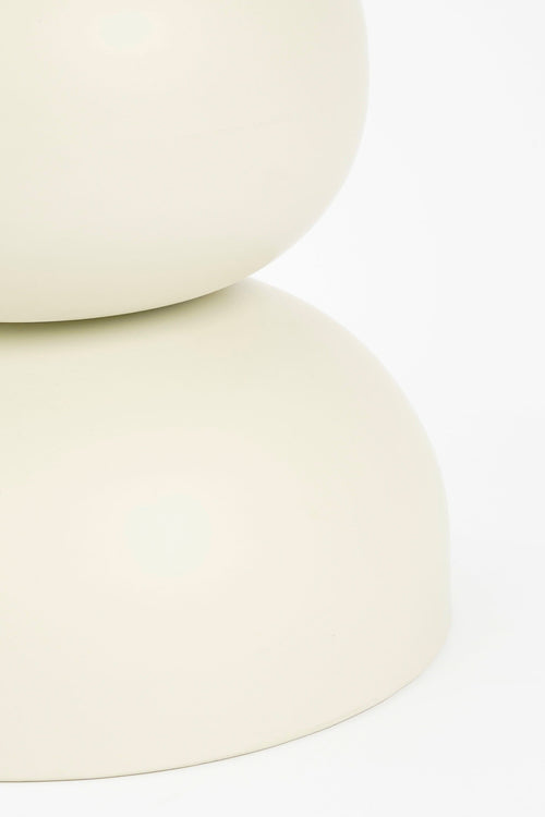 Mica Decorations Luna Bijzettafel - H46 x Ø32 cm - IJzer - Off-white - vtwonen shop