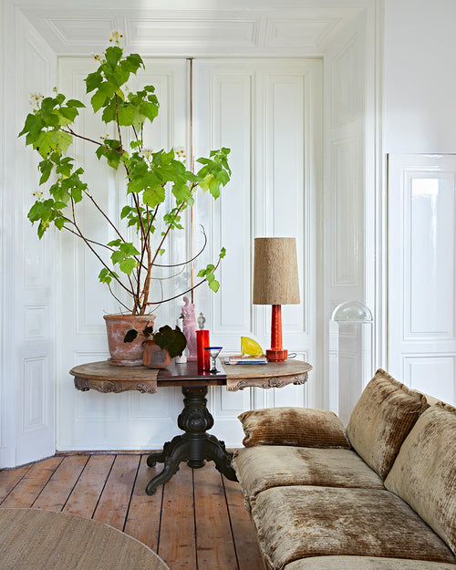 HKLIVING lampenkap – zijde – bruin