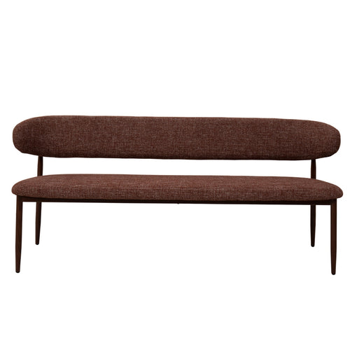 Giga Meubel Eetkamerbank Alexia - Stof - Rood/Walnoot - 200cm