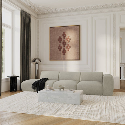 Sia Home - Rechte bank 310 cm MYRA - kruisweefsel beige 310cm