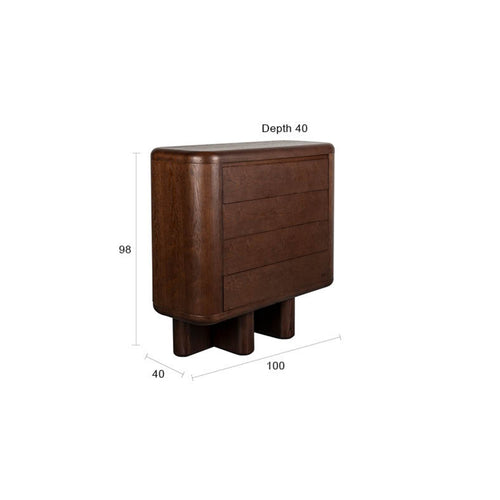 Dutchbone Herman Ladekast/ Opbergkast Hout Walnoot kleur Bruin