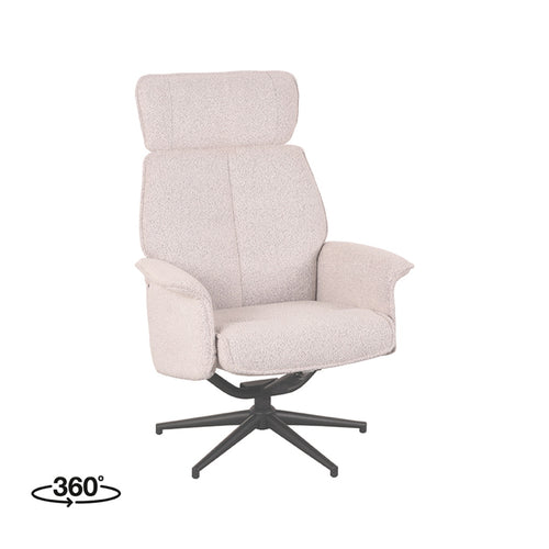 LABEL51 Fauteuil Verdal - Naturel Bouclé - Draaibaar - 79x77x109cm