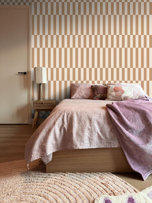 ESTAhome behang strepen beige en bruin - 53 cm x 10.05 m - 131214