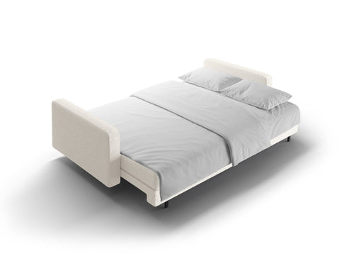 Cosmopolitan Design Slaapbank met opbergdoos Bali 3-zits, boucle wit - 84x222x105cm