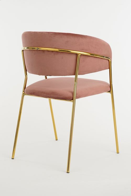 Mica Decorations Moony Eetkamerstoel - Velvet - Roze - vtwonen shop