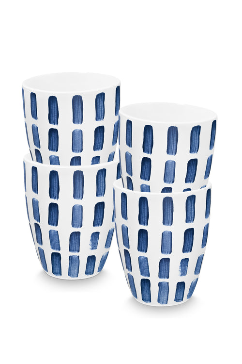 vtwonen - Painted Mok zonder oor - Serviesset van 4 - 425ml - vtwonen shop