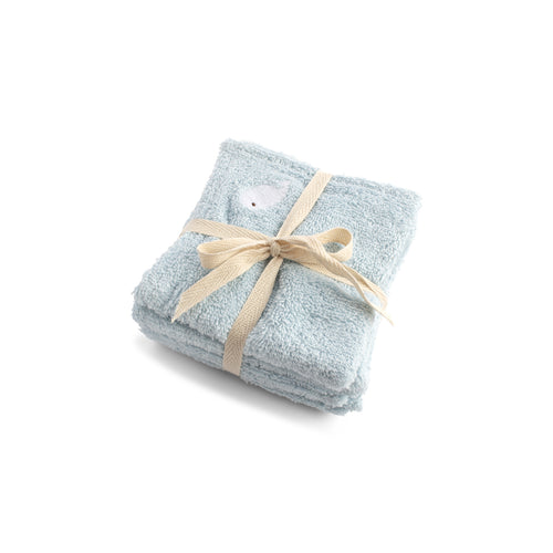 FiliBabba Handdoek 15 x 15 x 5 cm – Blauw biologisch katoen