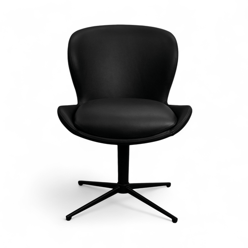 Furnhouse eetkamerstoel Nicklas - Zwart - Leer - Set van 6
