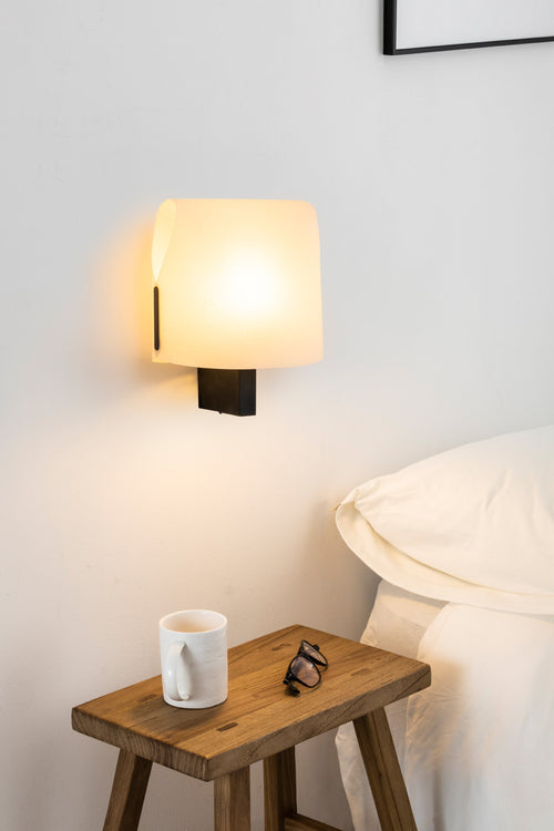 Faro Luang Zwart, Beige Wandlamp