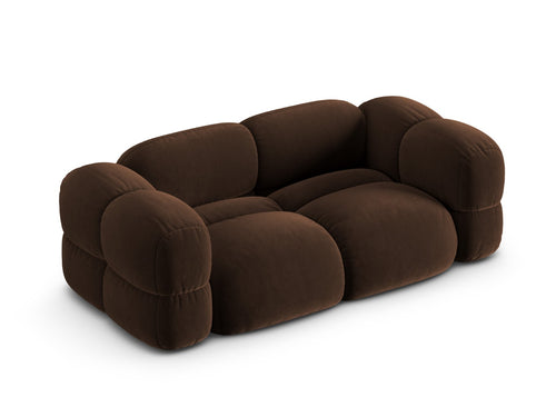 Cosmopolitan Design Bank Loretto 3-zits, flueel chocolade - 100x210x68cm