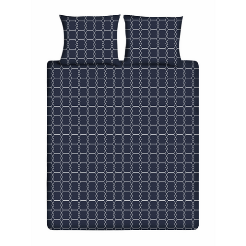 Katoenen Dekbedovertrek - Graphic Navy