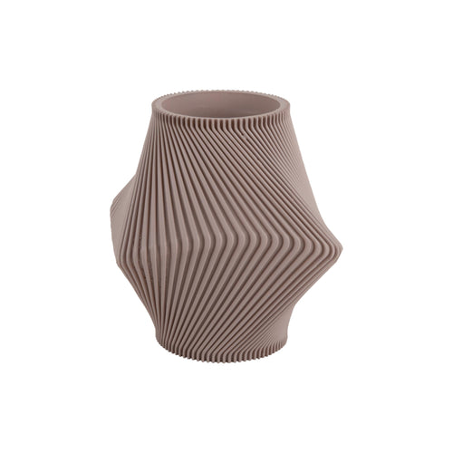 Present Time vaas Twisted Rib - grijs - Ø18cm - vtwonen shop