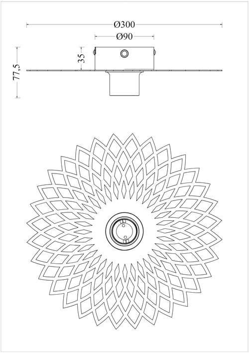 Ylumen plafondlamp Ombra - 1 lichts - 30  x 7.5   cm - mat goud - vtwonen shop