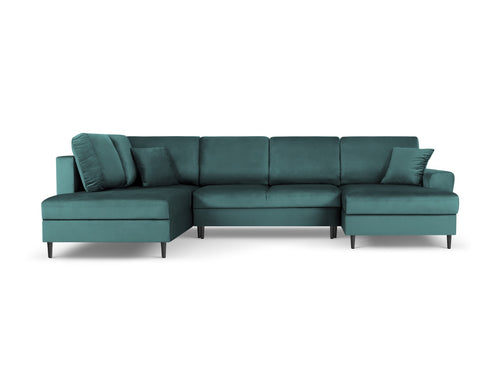 Cosmopolitan Design Links panoramische slaapbank met opbergdoos Kyoto 7-zits, flueel, olie - 194x313x88cm