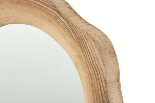 J-Line wandspiegel Geribbeld - hout - naturel - small
