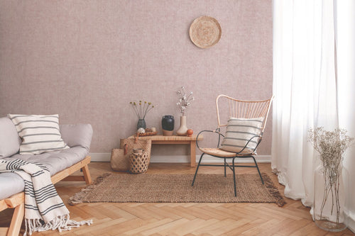 Livingwalls behang geschilderd effect zacht roze - 53 cm x 10.05 m - AS-374232