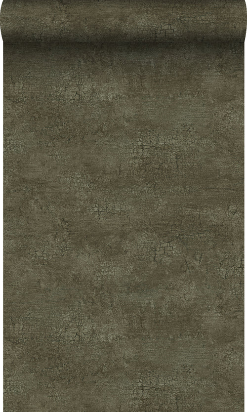 Origin Wallcoverings behang natuursteen met craquelé effect olijfgroen - 53 cm x 10,05 m - 347560 - vtwonen shop