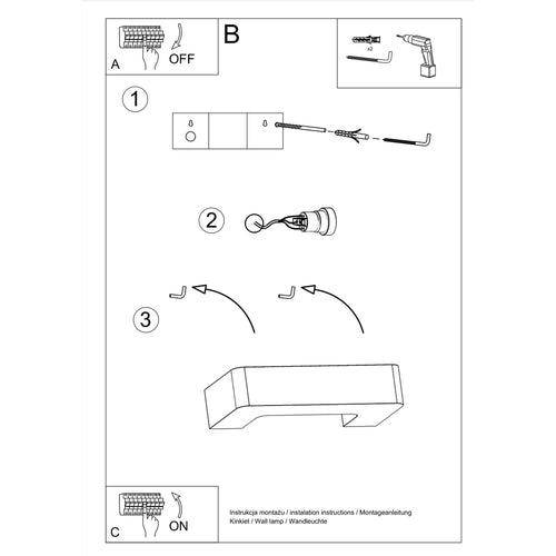 Sollux Lighting Wandlamp keramisch MAGNET - 36x15x7,5cm