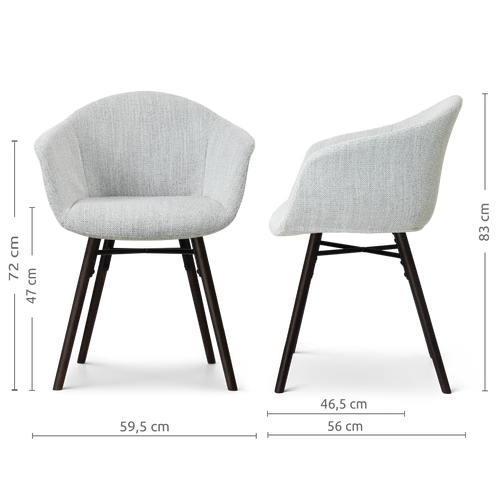 Nolon Nena-Otis Eetkamerstoel Grijs Melange - Zwarte Houten Poten - vtwonen shop