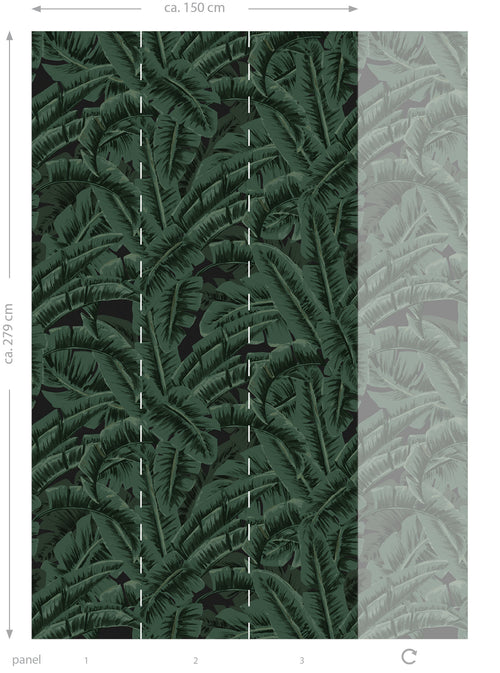 ESTAhome fotobehang bananenbladeren tropisch junglegroen - 150 x 279 cm - 159105