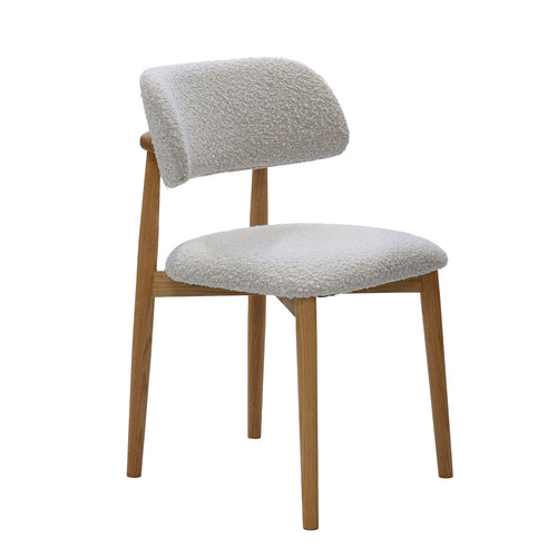 Giga Meubel Eetkamerstoel Lexi - Eikenhout/Polyester - Beige - Set van 2