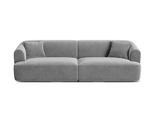 Cosmopolitan Design Modulaire bank Campi 4-zits, flueel grijs - 90x255x70cm