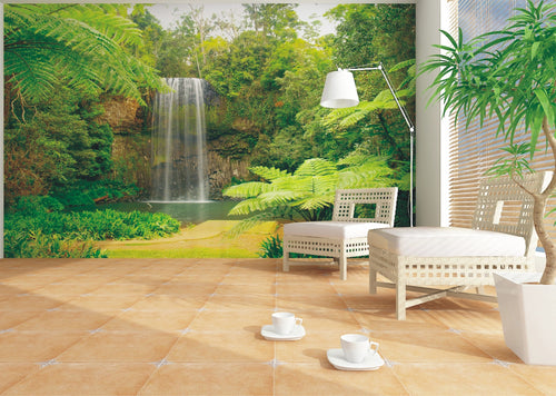 Sanders & Sanders fotobehang waterval groen - 375 x 270 cm - 600460