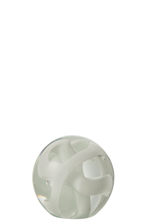 J-Line presse-papier Slinger - glas - wit - small