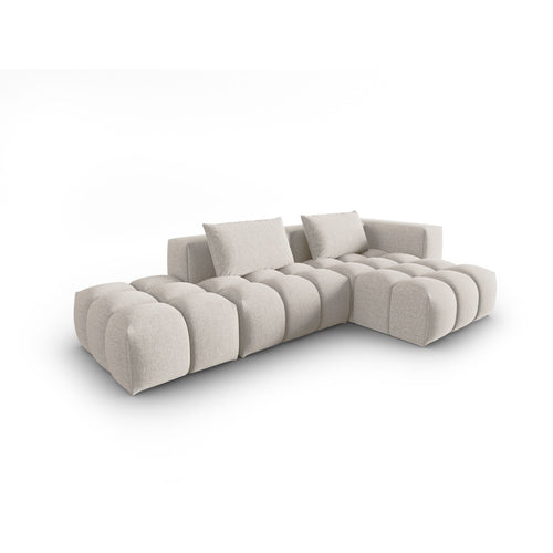 Cosmopolitan Design - Modulaire hoekbank rechts Verona 4-zits, structurele stof beige - 145x265x70cm