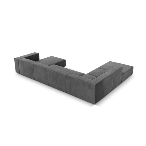 Cosmopolitan Design - Panoramische hoekbank links Turin 6-zits, structurele stof grijs - 270x365x68cm