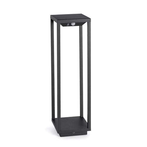 Faro Saura - LED-tuinpaal voor buiten, donkergrijs, op zonne-energie met PIRSensor IP54