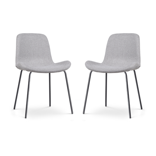 Nolon Nora-Fé Eetkamerstoelen Set van 2 - Lichtgrijs - Zwarte Poten - vtwonen shop