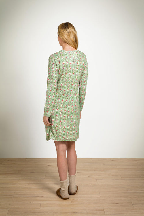 Pip Studio - Desiree Nachthemd Lange Mouw Dames - Jabali - Lichtgroen - S - vtwonen shop