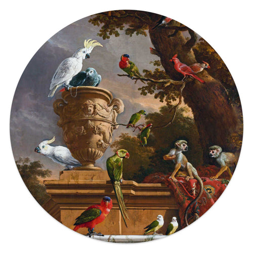 Reinders glasschilderij d'Hondecoeter - De Menagerie - Ø 50cm