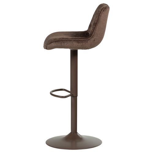 WOOOD barstoel in hoogte verstelbaar Marten - Chenille - Donkerbruin - 110x45x50