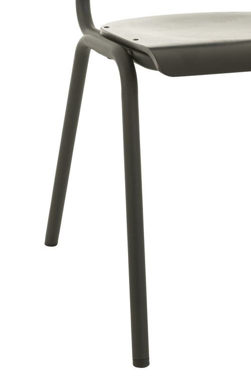 J-Line stoel - hout/metaal - zwart