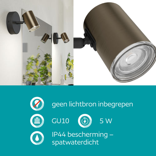 EGLO spot Consuma 1 - gu10 - 11 cm - brons