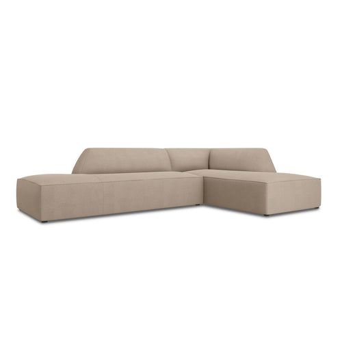 Cosmopolitan Design - Modulaire hoekbank rechts Siena 4-zits, structurele stof donkerbeige - 180x273x69cm