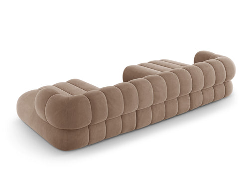 Cosmopolitan Design Panoramische bank Koge 6-zits, flueel donkerbeige - 165x348x70cm