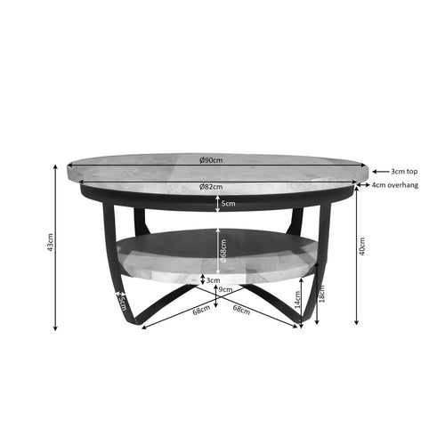 Starfurn Salontafel Paras - Rond Naturel Hout - Ø90x40cm