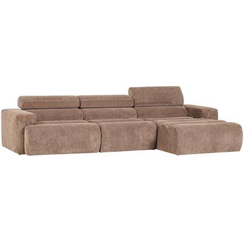 WOOOD chaise longue bank rechts Novi - Ribstof - Taupe - vtwonen shop
