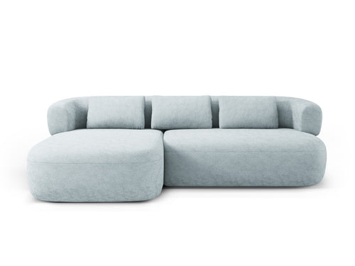 Micadoni linker hoekbank Jenny 5-zits, chenille lichtblauw - 145x225x73cm