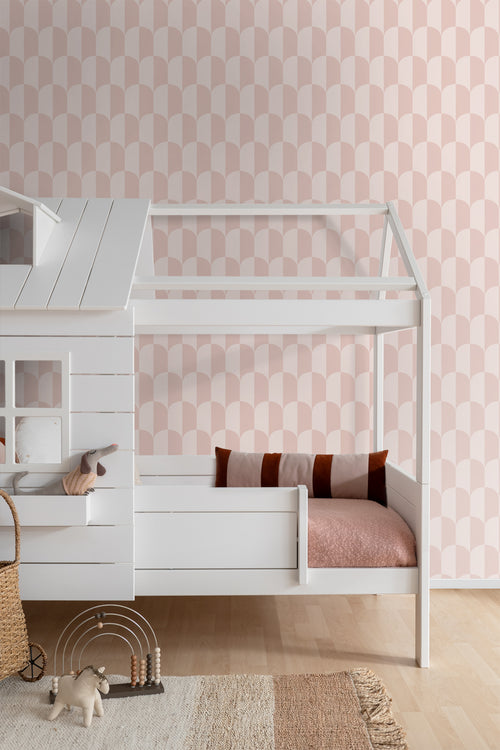 ESTAhome behang art deco bogen zacht roze en licht roze - 53 cm x 10.05 m - 139986 - vtwonen shop