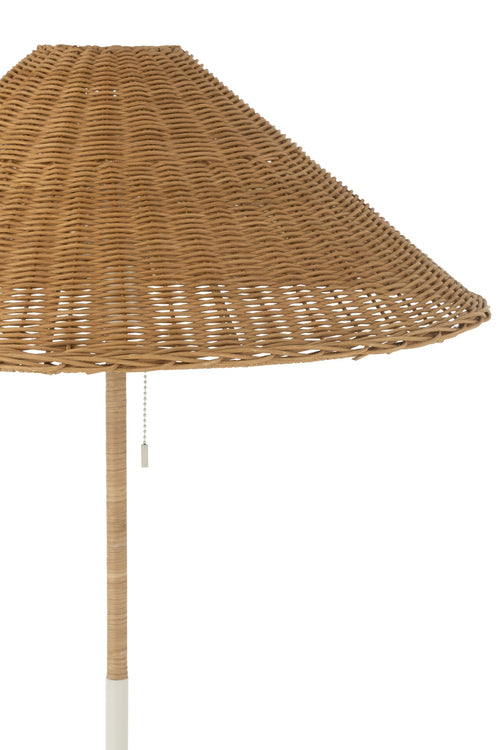 J-Line vloerlamp - metaal/rotan - wit/naturel