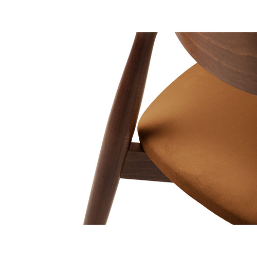 Set van 2 fluwelen stoelen Leon flueel kameel - 48x47.5x79cm