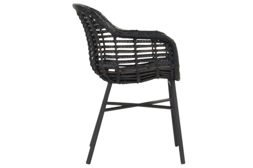Hartman Tuinstoel Cecilia - Zwart Wicker - Zithoogte 44cm