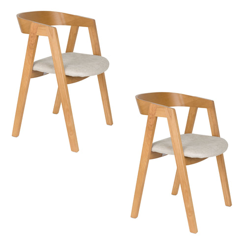 Zuiver Mads Eetkamerstoelen Naturel - Set van 2 - vtwonen shop