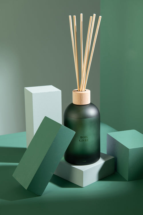 J-Line geurstokjes Accords Essentiels - bois givré - groen - 550 ml