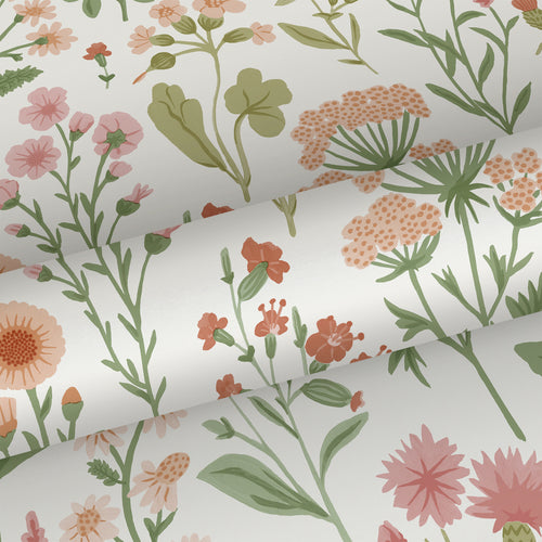 Sanders & Sanders behang veldbloemen groen - 50 x 900 cm - 935379